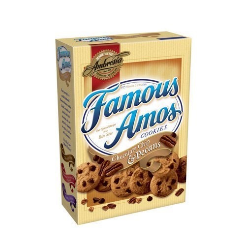 5위 아모스 쿠키

켈로그사의 페이머스 아모스 쿠키입니다. 앞에 나온 페퍼리지와 함께 초코칩계에서 널리 알려진 제품이죠~ 1975년에 출시됐다고 합니다.